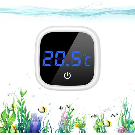 Aquariumthermometer, Süßwasseraquariumthermometer, Mini-Meerwasseraquariumthermometer, hochpräziser LED-Temperatursensor mit Touch-Tasten für Schildkröten, Tropenglas (1/5)
