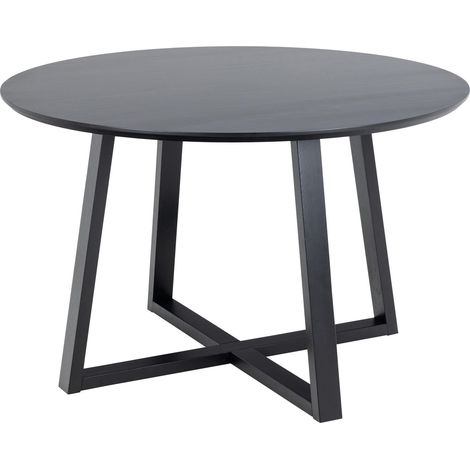 Mesa Norsica 615, Negro, 75x0x0cm, Chapa de madera natural, Madera