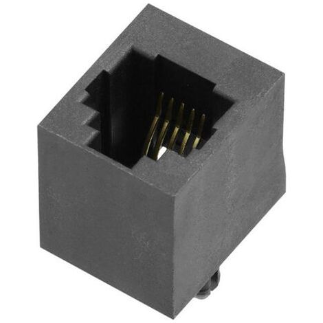 Connecteur RJ12 encitech RJJU-66-1406-E1V-088 3251-0024-06 RJ12 embase femelle, verticale noir 1 pc( (1/4)