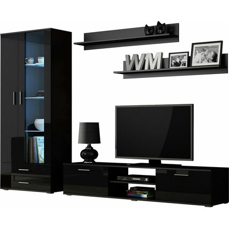 Ensemble de salon Tornola 115, Noir + Noir brillant (1/5)