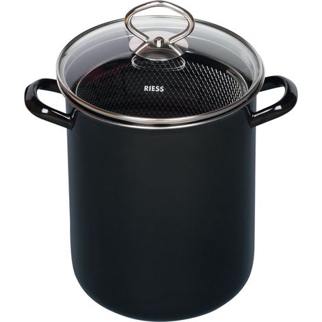 Riess, Pasta-Spargeltopf mit Einsatz 16 cm, Schwarzemail (1/5)