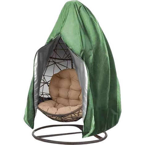 Housse de chaise longue de patio avec fermeture éclair, housse de balancelle, imperméable et coupe-vent, verte, 115 x 190 cm (1/4)