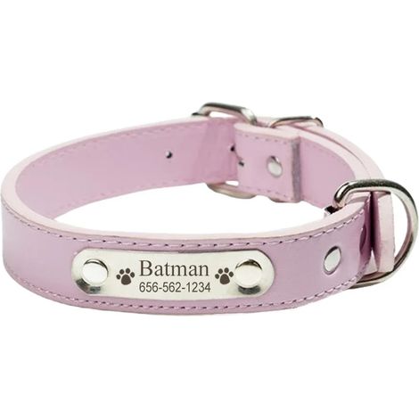1 collier pour animaux (convient aux chats et aux petits chiens - en fibre de polyester douce) Rose - Taille XS
