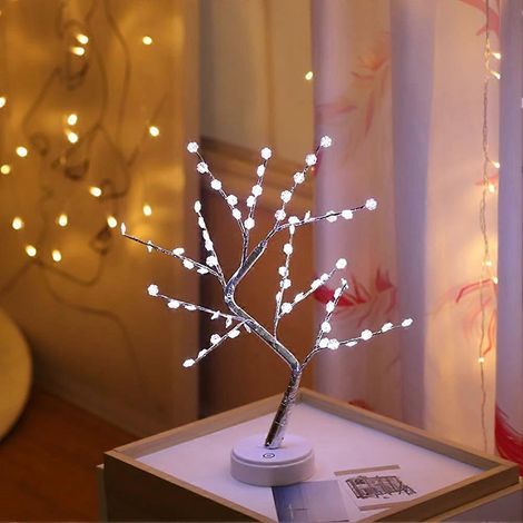LED-Birkenbaum, beleuchteter Zweigbaum, 50 cm (20 Zoll), USB-Batteriebetrieben, Touch-Schalter, Kupferdraht-Astbeleuchtung, 108 Lichter