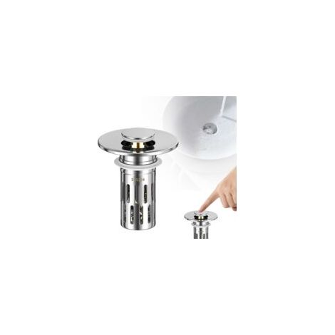 Bonde de Lavabo, Pop Up Bouchon de Vidage Universel, Bouchon Lavabo avec Filtre, Bonde Lavabo Clic Clac, pour Vasque Salle de Bain Cuisine Baignoire (1/5)