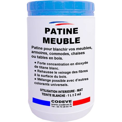 Patine Meuble - 1 L - Codeve Bois - Pour Blanchir Votre Meuble, Commode, Chaise Ou Table En Bois.