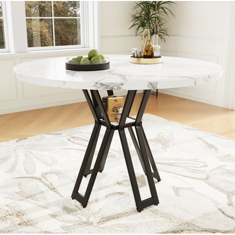 Esstisch Küchentisch rund 100x100 MDF Metall OKMYHOME (1/5)