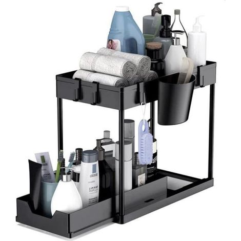 Rangement sous Evier 2 Niveaux - - HSTURYZ - Noir - Cuisine - Adulte - Classique - Intemporel (1/3)