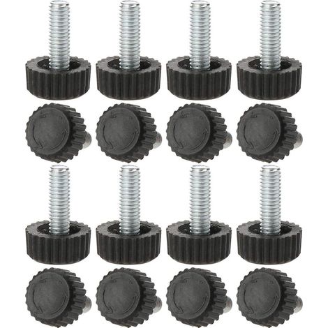 16 Pcs Pieds de Nivellement Meuble Réglable M6 x 18 x 18mm Pied de Meuble en Hauteur pour Meubles de Maison, Vis à Main, Protecteur de Sol