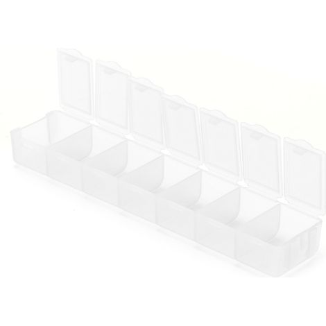 Divide Storage Box 7-Grid Watercolor Palette Jewelry Travel Repacking Plastic ContainerWhite (1/5)