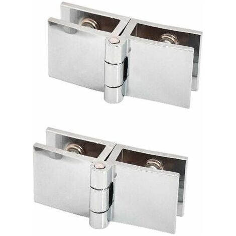 2pcs 180 degree glass door clip hinge no drilling glass hinge suitable for glass thickness 5mm to 8mm (1/5)