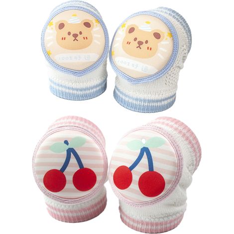2 paires de genouillères pour bébé pour ramper, genouillères respirantes avec coussinets en mousse, genouillères antidérapantes (1/5)