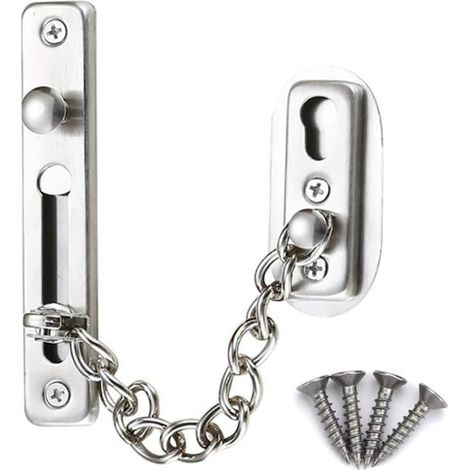 Chaîne sécurité porte - 1 pièce, acier inoxydable avec vis - Serrure chaîne pour porte interne domicile Aucunely (1/5)