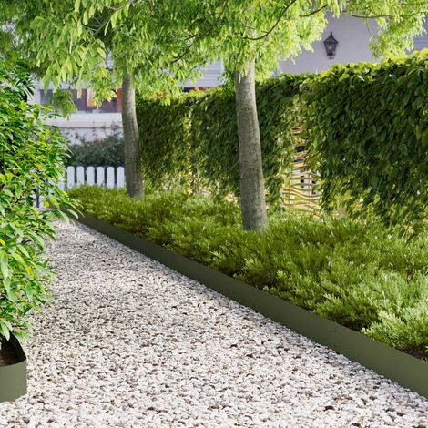 Teenpull – Raseneinfassung 20 Stk. 103 x 15 cm Stahl Olivgrün (1/5)