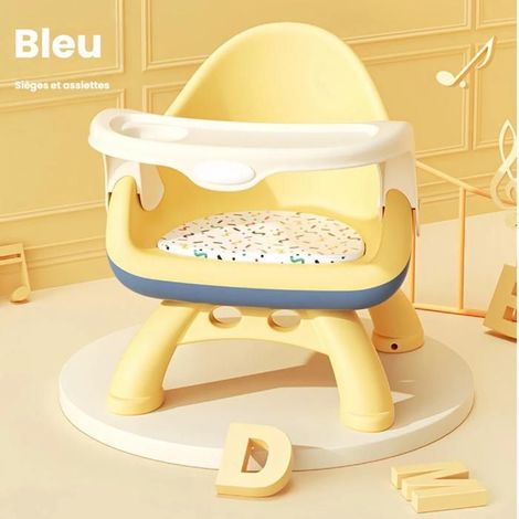 Chaise haute bébé - Réglable - Avec coussin sonore - 2 en 1 - De 6 mois à 5 ans - Bleu (1/5)