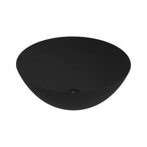 Lavabo negro mate con instalación sobre encimera y dimensiones 416x155 Ercos Musa BLCERNMUSA0001  Negro mate