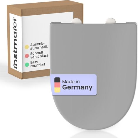 Alma Duroplast WC-Sitz MANHATTAN GREY, D-Form, mit Absenkautomatik und Schnellverschluss (1/5)