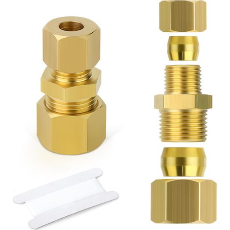 2 Pièces Raccord, Réducteur Femelle, Laiton, 4 mm x 6 mm, Compression, Carburant Gaz Huile (1/5)