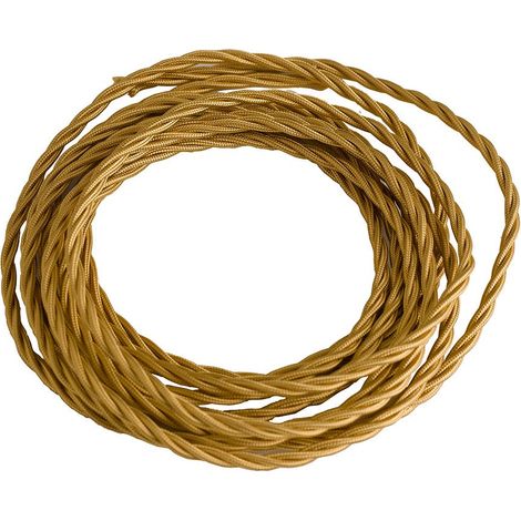 Cavo elettrico CLAY trecciato con rivestimento tessile oro