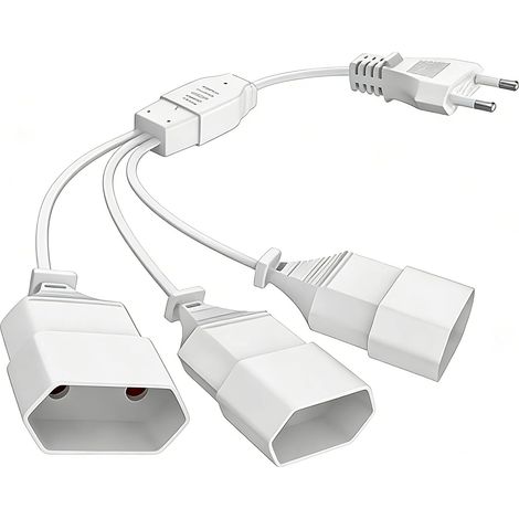 Rallonge Electrique 1m Plate 3 en 1 Multiprise Fiche Plate Derriere Meuble Double Prise Câble PC Rallonge Electrique 0.2m Triplite Triplette Electrique Multiprise 3 Prises Blanc (1/4)