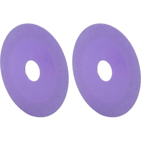 2 disques à découper le verre, diamètre extérieur 100 mm, diamètre intérieur 22,23 mm, lame de scie diamantée en acier à haute teneur en manganèse, pour cristal violet (1/5)