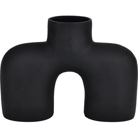 EGLO LIVING Metallvase Brower, minimalistische Deko Vase, Dekovase für Wohnzimmer, Blumenvase aus Metall in Schwarz, Tischdeko 18 cm (1/4)