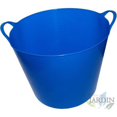 Blue 35-liter garden basket, rigid bag for collecting leaves and debris, versatile gardening basket