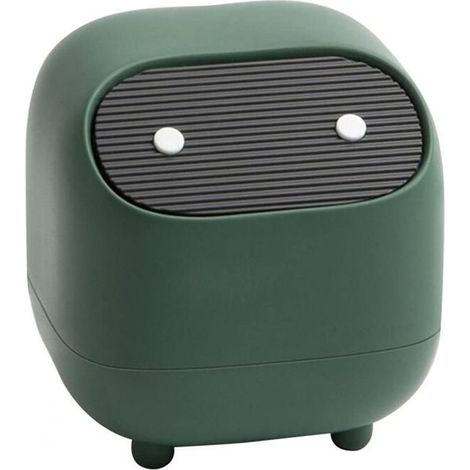 Poubelle de bureau design compacte et discrète – 5 L, couvercle automatique, couleur vert émeraude, idéale pour espace de travail ou voiture (1/5)