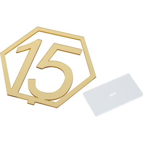 Tischnummern aus Acrylspiegel, 1 bis 15, Tischnummern für Hochzeitsessen (1/5)
