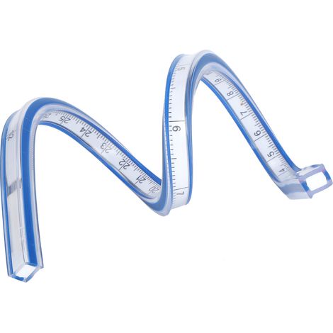 Règle courbe flexible en plastique avec échelle métrique, outil de mesure souple pour le dessin et la couture, règle courbe flexible de 30 cm (1/5)