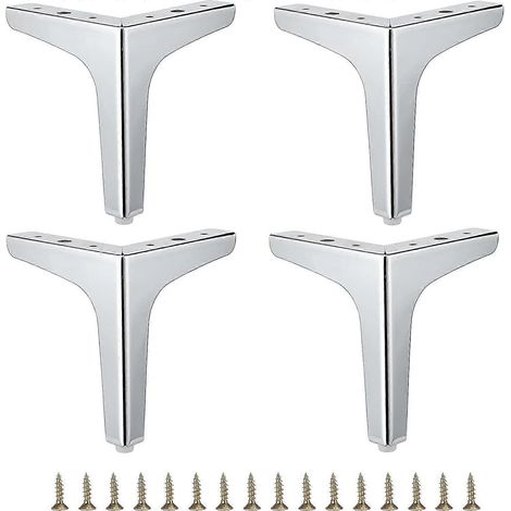 pieds de meubles en métal pour canapés, chaises, tables et armoires - Pieds de meubles à monter soi-même, pieds d'angle triangulaires robustes (1/5)