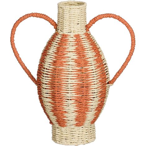 Vase Décoratif en Papier Tissé Jaune et Orange pour Fleurs Séchées H38 x Ø21 cm - PANGIVO (1/5)