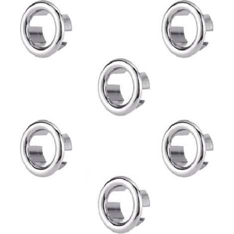 Anello di troppo pieno per lavandino, 6 pezzi Anello di troppo pieno per lavandino Coperchio di troppo pieno, Anello di troppo pieno per lavandino per bagno, cucina, lavandino