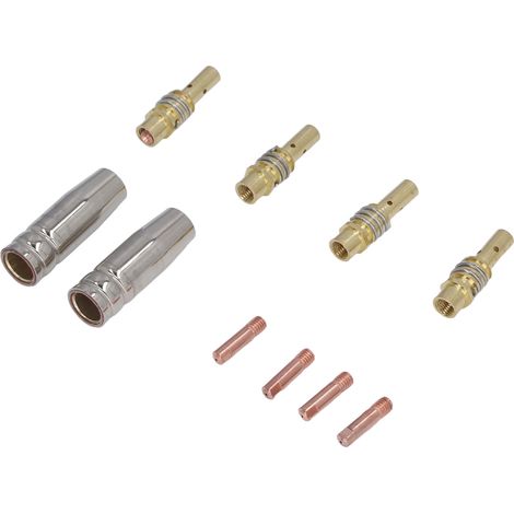 Kit de consommables de soudage MIG (embouts de contact en cuivre, baguettes de connexion, buse de rechange) pour torche de soudage 15AK (1/5)