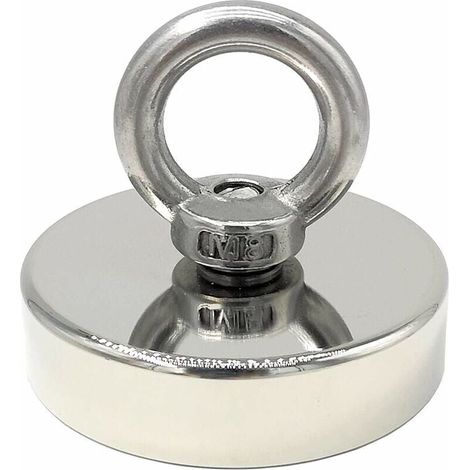 aimant nodyme 140 kg force diamtre 60 mm, aimants avec anneaux de levage puissant pour l\'industrie et la science, pche magntique (1/4)