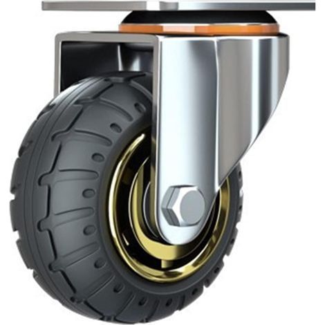 Roulette,Roues Universelles En Caoutchouc - Roues De Remplacement De Chariot, Roulettes à Plaque Pivotante, Roues Plates En Caoutchouc, Roues En Cao-1pcs(Size:3" universal wheel) (1/5)