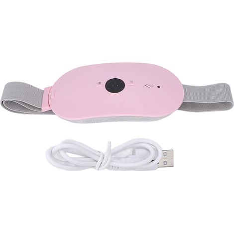 Ceinture de massage vibrant pour la taille avec 4 niveaux de chaleur - Coussin chauffant rose pour menstruations (1/5)