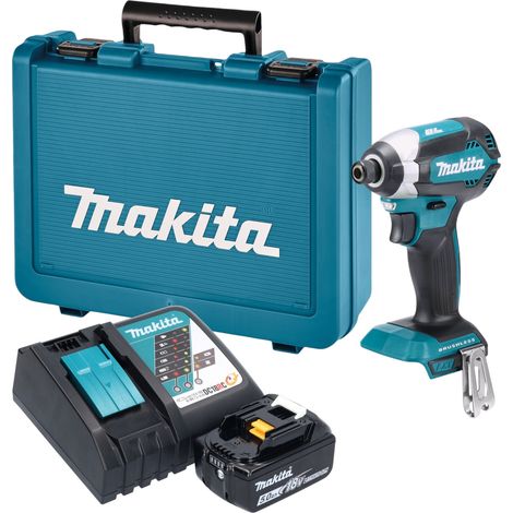 Visseuse à chocs sans fil Makita DTD 153 RT1E 18 V 170 Nm 1/4" sans balais + 1 batterie 5,0 Ah + chargeur + mallette (1/5)