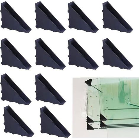 Glass Table Corner Protectors, 12-Piece Triangle Corner Protectors, Plastic Glass Table Shelf Corner Protectors (1/4)