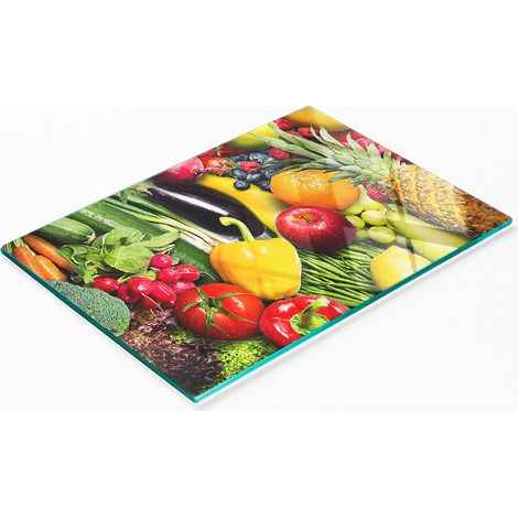 Tagliere decorativo in vetro temperato per frutta e verdura, 80x52 cm (1/5)