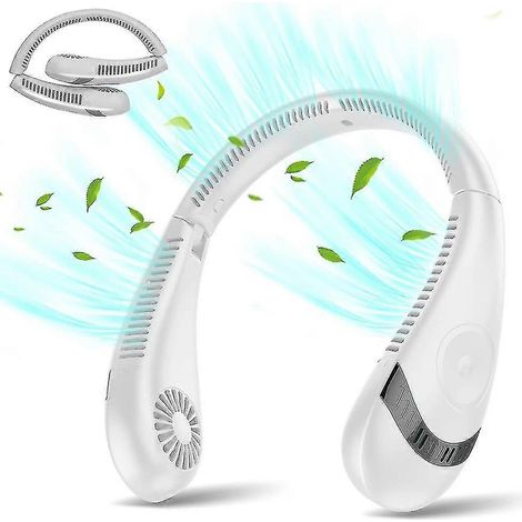Ventilateur de cou portable rechargeable par USB 5000 mAh, pliable et sans pales, rotation à 360° (1/4)