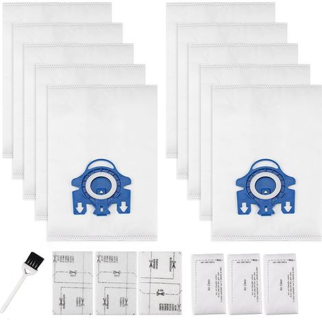 Lots de 10 sacs pour changer le système de filtration 3D Aircleaning amélioré pour les aspirateurs Miele GN, compatible avec les modèles Miele Classic C2, C3, S2, S5, S8 et S400, protection et filtrat (1/5)