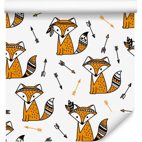 Papier peint renard indien pour salon et chambre 50x1000 cm (1/5)