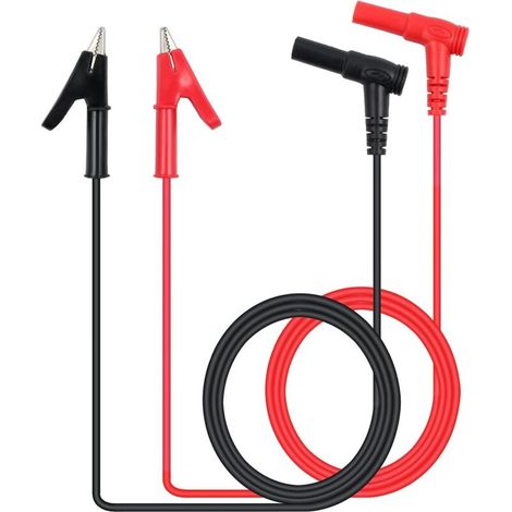 Fiche Banane à Pince Alligator Cordon de Mesure Sonde de Test Pinces Crocodile Alligator Clip Câble de Test de Laboratoire avec Banane Plug Ultra Résistant 1m Longue pour Multimètre (1/5)