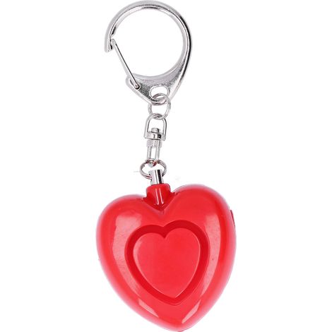 125dB Alarme de défense personnelle LED Lumière Anti-agression Alerte d'urgence Cœur pour Femmes Âgées Enfants (Rouge) (1/5)