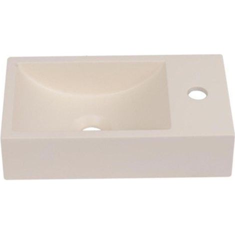 Saniclass Torino Lavabo pour WC - 40x22x10cm - solid surface - blanc cassé (1/2)
