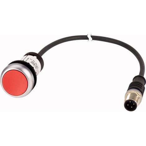 Bouton-poussoir RMQ Compact rouge plat à accrochage 0o/1f M12A-male câble noir 0 2 m. EATON C22-DR-R-K01-P1