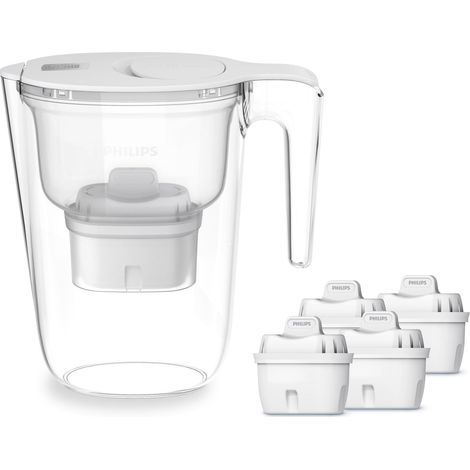 Caraffa filtrante Philips AWP2933WHT4/10 con 4 filtri