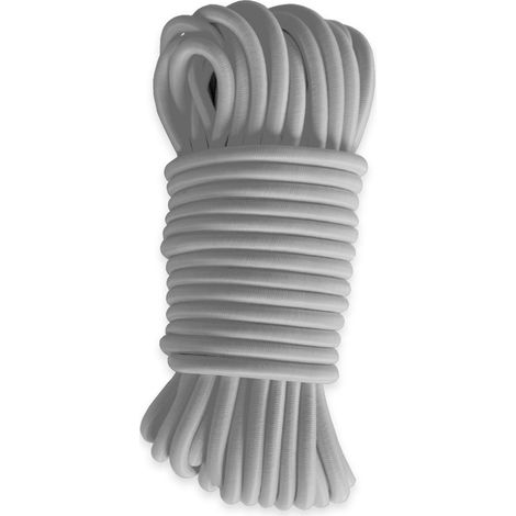 Elastisches Gummiseil Grau 50 Meter - Qualität PRO TECPLAST 9SW - Spannseil für Planen mit einem Durchmesser von 9 mm
