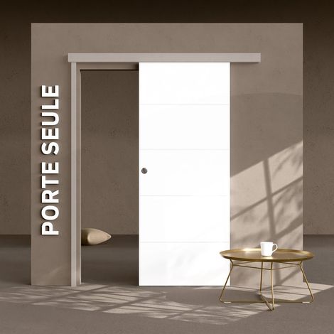 Porte Coulissante Seule - Prépeinte Ligne 83 cm